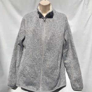 Light Gray Heather Swiss Tech Zip Up Jacket L (12-14)
